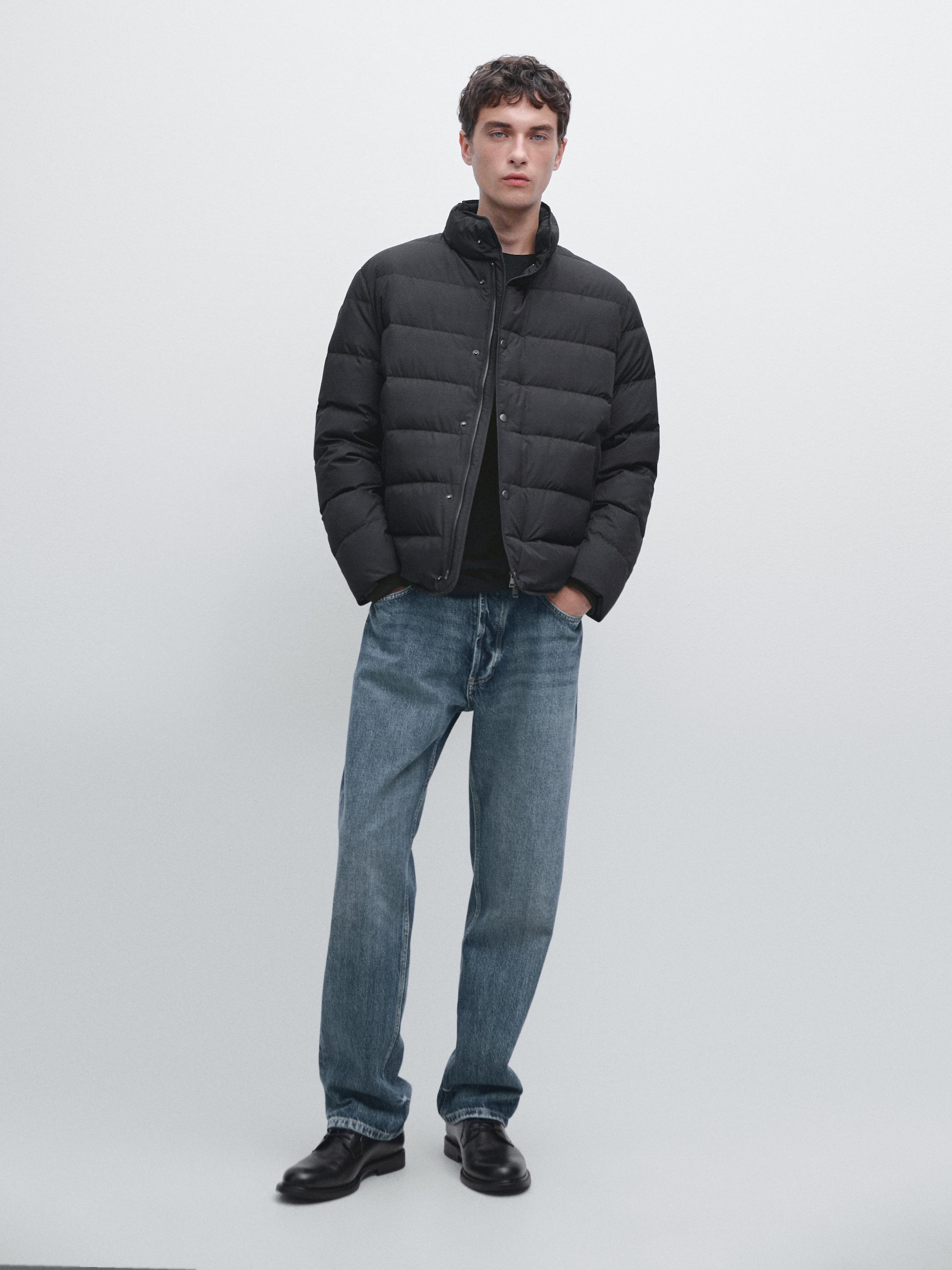Water-repellent puffer jacket with down blend